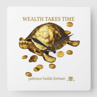 AURALUXY™ Goldene Schildkröte – Wohlstandsmentalit Quadratische Wanduhr