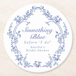 AURELIA Chinoiserie Etwas Blaues Brautparty Runder Pappuntersetzer