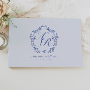 AURELIA Chinoiserie Viktorianisches Blumenmonogram Gästebuch