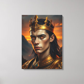 Aurelius the Solar Flame - Epic Golden King Leinwanddruck
