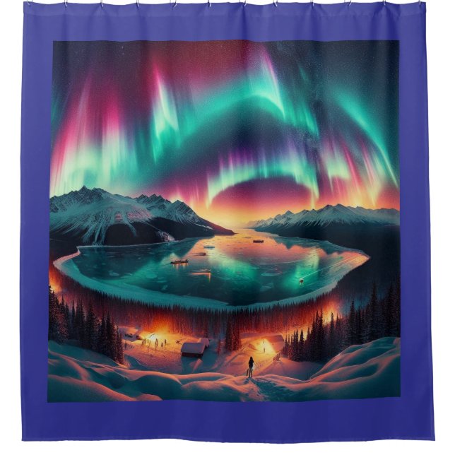 Aureola Borealis in Alaska Duschvorhang (Vorderseite)
