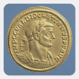 Aureus von Diokletian cuirassed Quadratischer Aufkleber