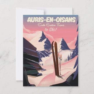 AURIS-EN-OISANS Frankreich Ski-Plakat