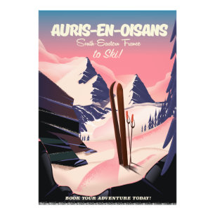 AURIS-EN-OISANS Frankreich Ski-Plakat Fotodruck