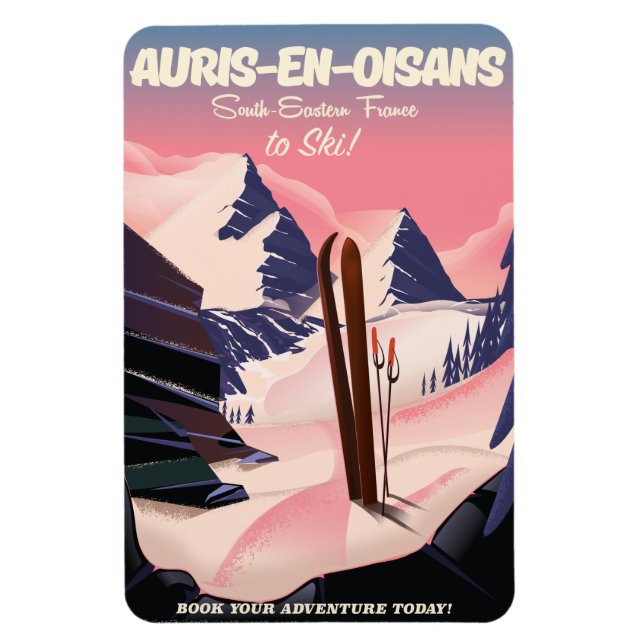 AURIS-EN-OISANS Frankreich Skiposter Magnet (Vertikal)