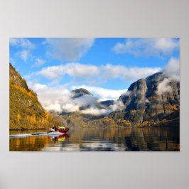 Aurlandsfjord Flam Norwegischer Fjord Norwegen Poster