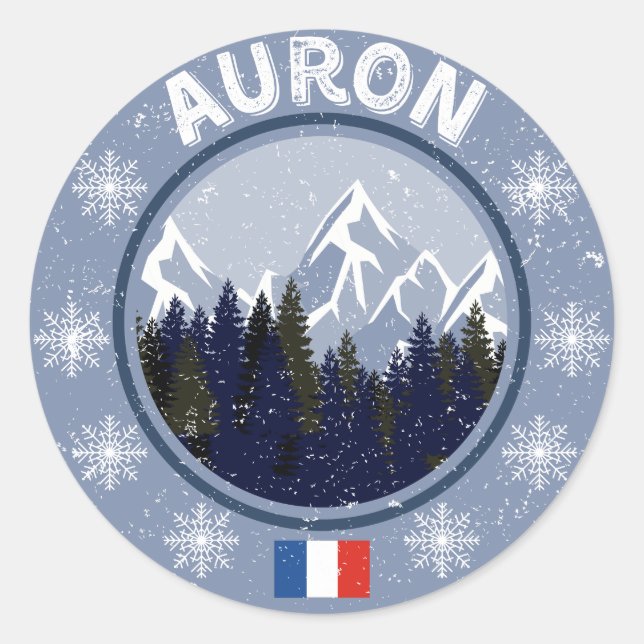 Auron Station Runder Aufkleber (Vorderseite)