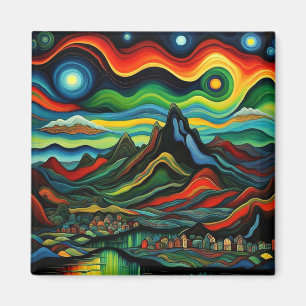 Aurora am Nachthimmel 15 Magnet