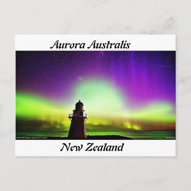 Aurora Australis Neuseeland Postkarte (Vorderseite)