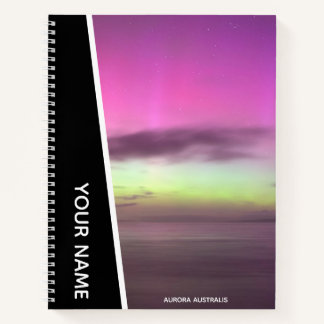 Aurora Australis - Southern Lights Australia Black Notizbuch