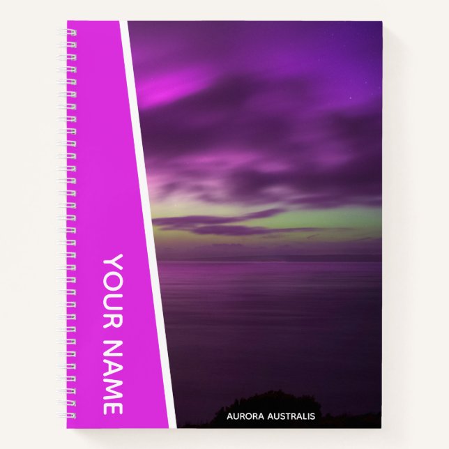 Aurora Australis Southern Lights Australia Pink Notizbuch (Vorderseite)