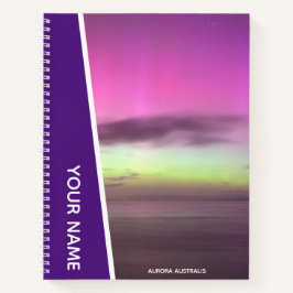 Aurora Australis Southern Lights Australien Lila Notizbuch