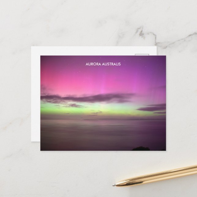 Aurora Australis - Südliche Lichter Australien Postkarte (Vorderseite/Rückseite Beispiel)