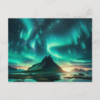 Aurora boreal  feiertagspostkarte