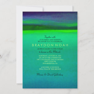 AURORA BOREALIS Bar Bat mitzvah Invitation