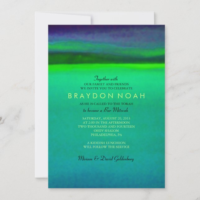 AURORA BOREALIS Bar Bat mitzvah Invitation (Devant)