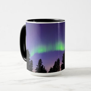 Aurora Borealis & Bäume   Manitoba, Kanada Tasse