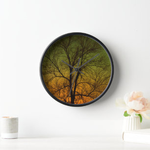 Aurora Borealis & Baumwollbaum Uhr