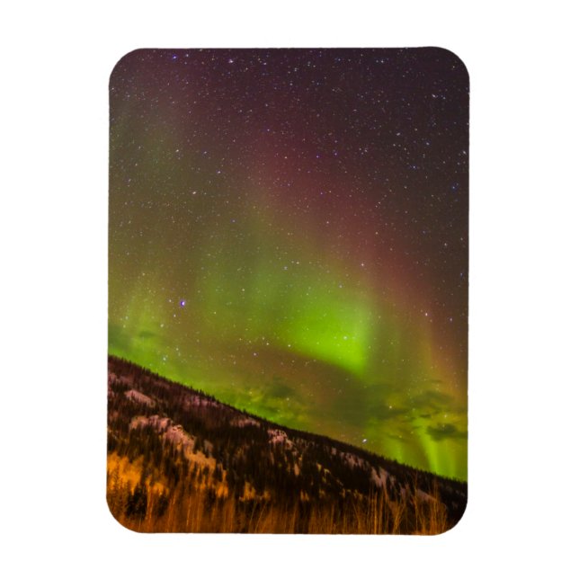 Aurora Borealis | Berge Fairbanks Alaska Magnet (Vertikal)