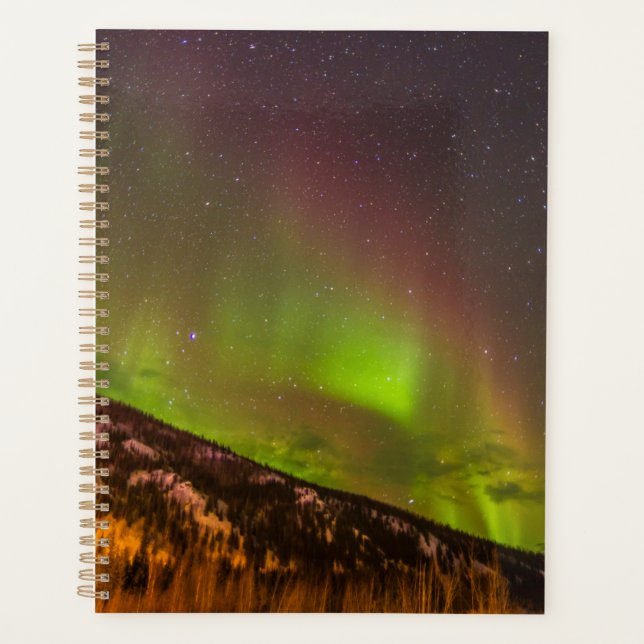 Aurora Borealis | Berge Fairbanks Alaska Planer (Vorderseite)