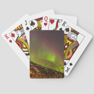 Aurora Borealis   Berge Fairbanks Alaska Spielkarten