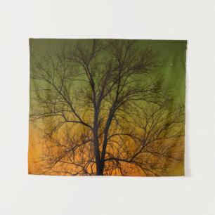 Aurora Borealis & Cottonwood Tree Wandteppich