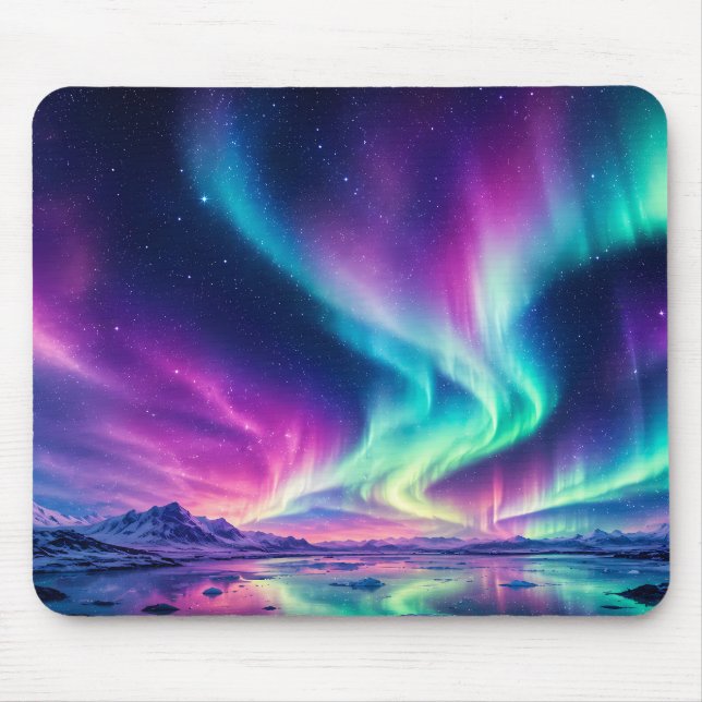 Aurora-Borealis-Design Mousepad (Vorne)