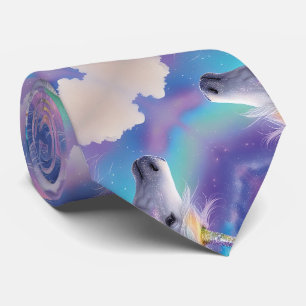 Aurora Borealis Fantasy Rainbow Glitzer Unicorn Krawatte
