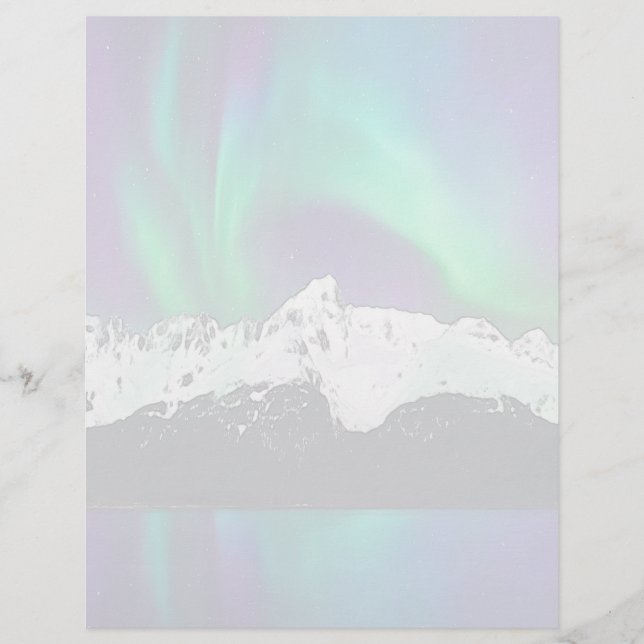 Aurora Borealis - Feuille de papier à lettres de 8 (Devant)