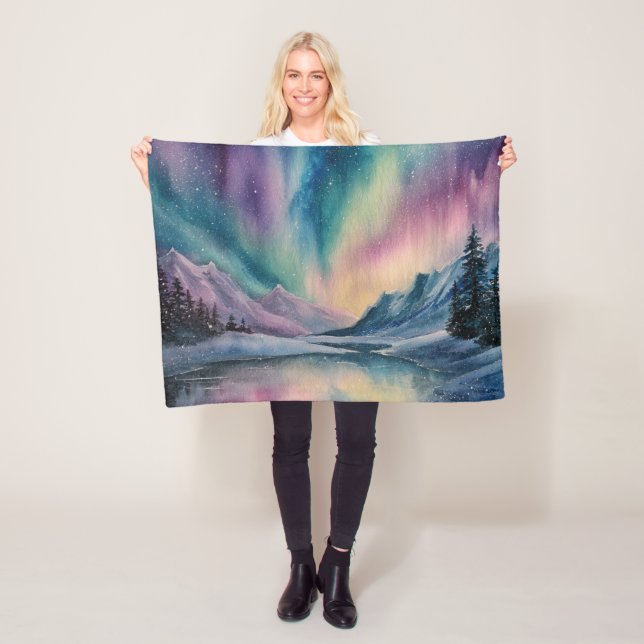 Aurora Borealis Fleecedecke (Beispiel)
