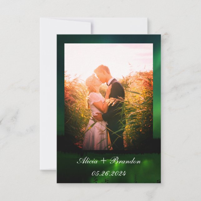 Aurora Borealis Foto Northern Lights Wedding Save The Date (Vorderseite)