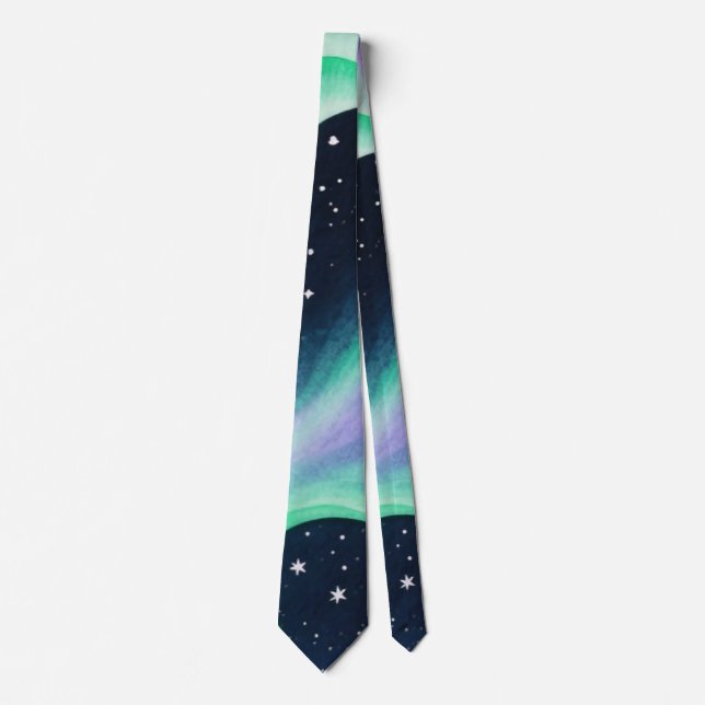 Aurora Borealis, grün und Lila Krawatte (Vorderseite)