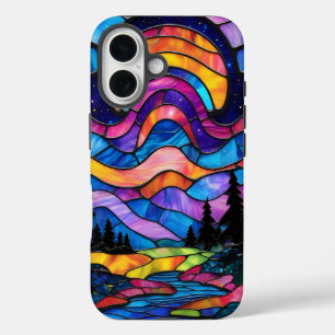 Aurora Borealis Handy-Fall aus gefestigtem Glas iPhone 16 Hülle