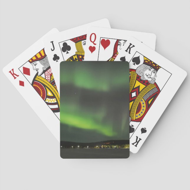 Aurora borealis in der Himmel-Pokerplattform Spielkarten (Rückseite)