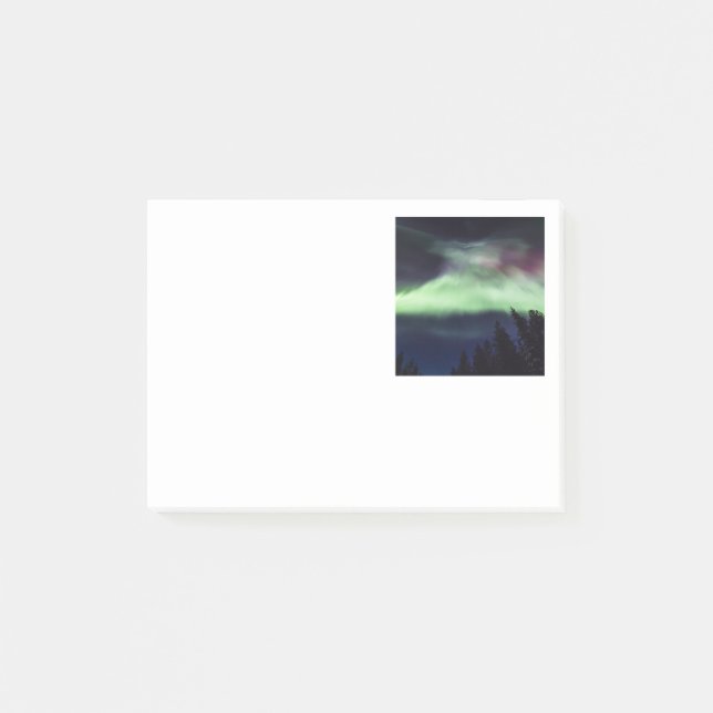 Aurora borealis in finnischem Lappland Post-it Klebezettel (Vorderseite)