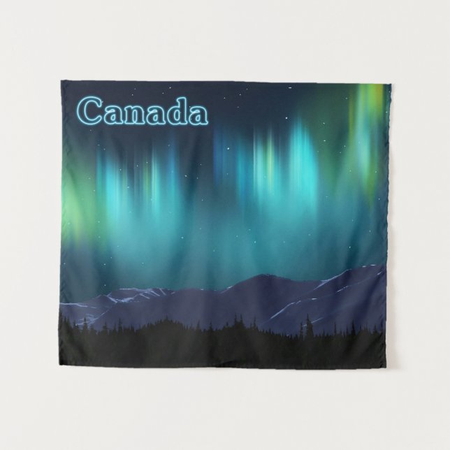 Aurora Borealis - Kanada Wandteppich (Vorderseite (Horizontal))