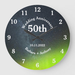 Aurora Borealis La Golden Wedding Große Wanduhr