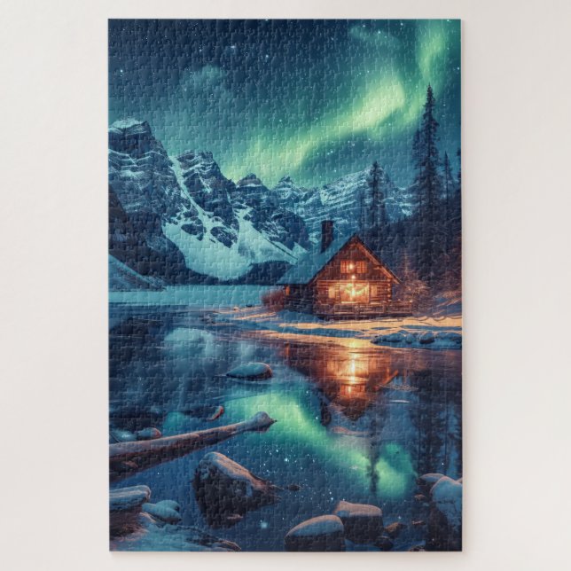 Aurora Borealis Nordic Night Nature Landschaft (Vertikal)