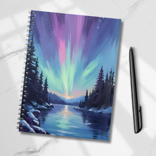 Aurora Borealis Nordlicht Aquarell Planer