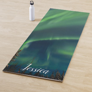 Aurora Borealis Nordlicht Arktischer Nachthimmel Y Yogamatte