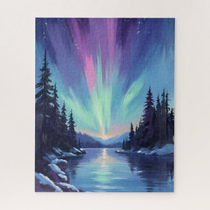 Aurora Borealis   Nordlichter Aquarell