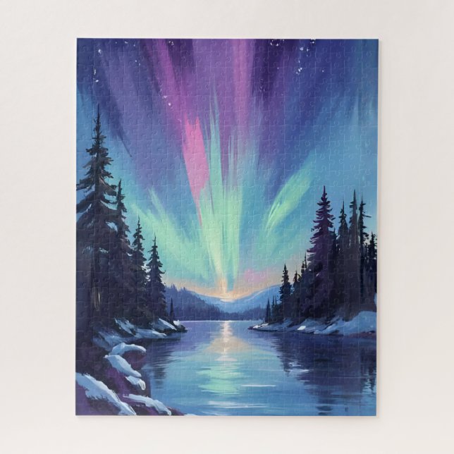 Aurora Borealis | Nordlichter Aquarell (Vertikal)