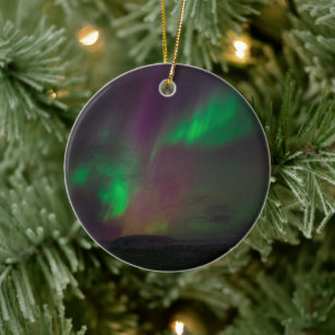 Aurora Borealis Nordlichter arktischer Nachthimmel Keramik Ornament