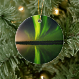 Aurora Borealis Nordlichter arktischer Nachthimmel Keramik Ornament