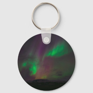 Aurora Borealis Nordlichter Bäume Naturlandschafte Schlüsselanhänger