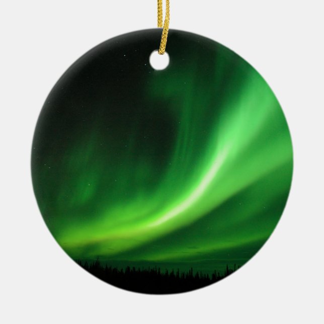 Aurora Borealis Nordlichter Keramikornament (Vorne)