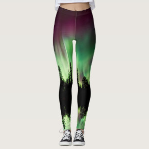 Aurora Borealis Nordlichter u. Baum-Leggings Leggings