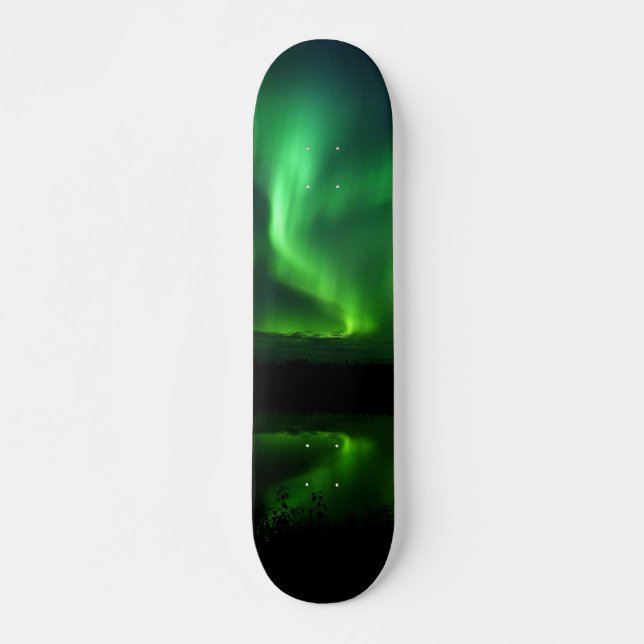 Aurora Borealis Norther Lights Alaska Sky Green Skateboard (Vorne)