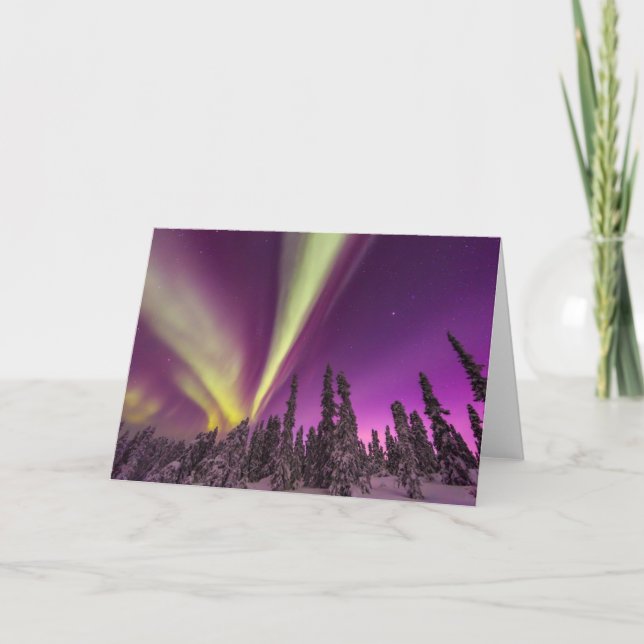 Aurora Borealis Northern Lights Fairbanks Alaska Karte (Vorderseite)