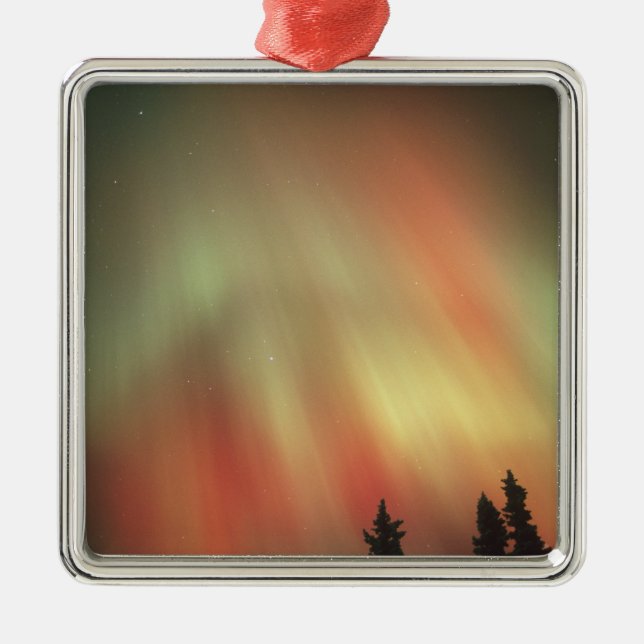 Aurora Borealis, Northern Lights, Fairbanks Ornament Aus Metall (Vorne)